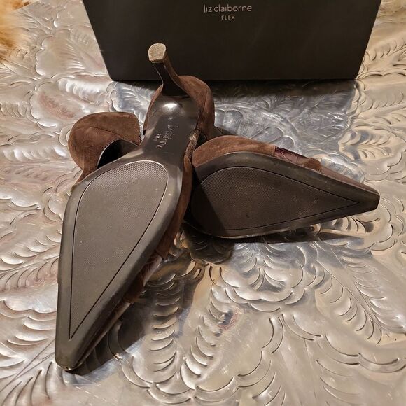 Liz Claiborne espresso/DK.BROWN KIDSUEDE/MILANO SZ.9 - Picture 5 of 7